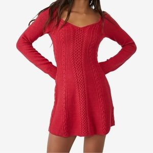 Free People Small World Mini Red Dress